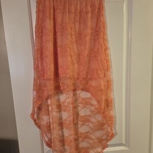 Fashion Magazine Orange High-Low Skirt